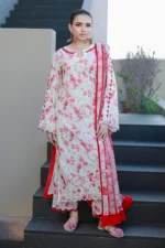 Embroidered Chikankari Cotton 3 Piece in Pink Color WUC26E34068