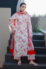 Embroidered Chikankari Cotton 3 Piece in Pink Color WUC26E34068