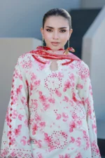 Embroidered Chikankari Cotton 3 Piece in Pink Color WUC26E34068