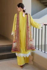 Embroidered Chikankari Cotton 3 Piece Yellow Color WUS26E34087