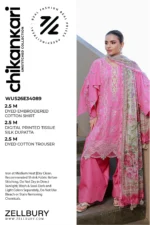 Embroidered Chikankari Cotton 3 Piece Pink Color WUC26E34053