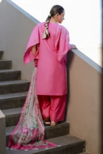 Embroidered Chikankari Cotton 3 Piece Pink Color WUC26E34053