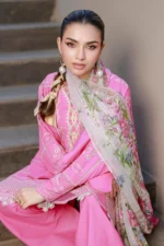 Embroidered Chikankari Cotton 3 Piece Pink Color WUC26E34053