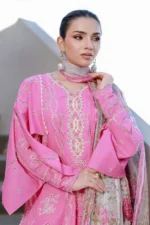 Embroidered Chikankari Cotton 3 Piece Pink Color WUC26E34053