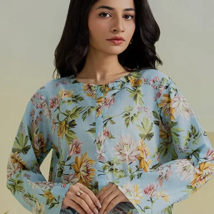 Stitched Printed Textured Lawn Shirt