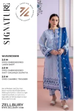 Embroidered Lawn 3 Piece in Blue Color WUS25E30618