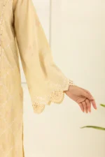 Embroidered Jaquard 3 Piece in Lemon Yellow Color WUS26E30518