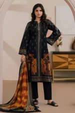 Printed Dupatta Shirt in Black Color WUS26X20522