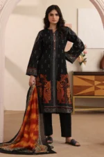 Printed Dupatta Shirt in Black Color WUS26X20522
