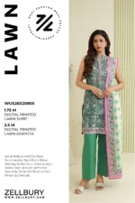 Printed Lawn 2 Piece in Green Color WUS26X20805
