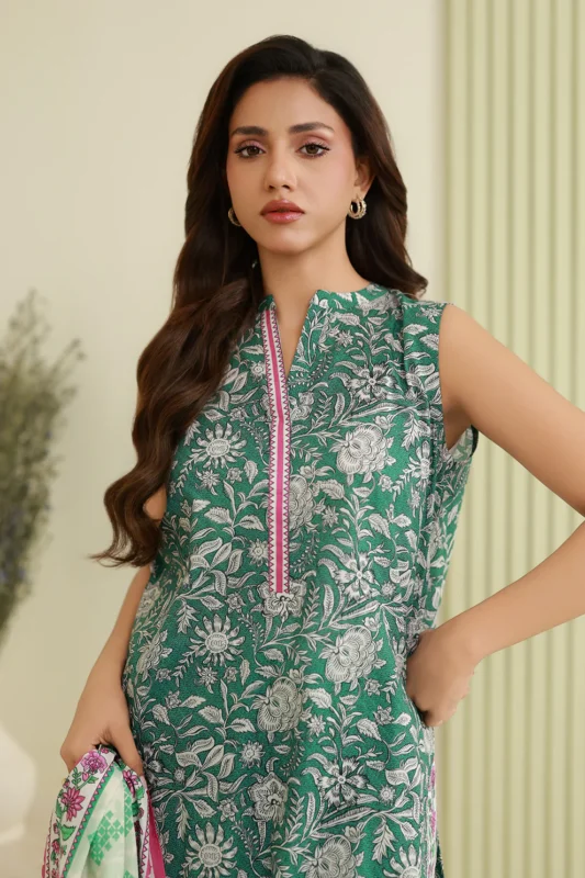 Printed Lawn 2 Piece in Green Color WUS26X20805