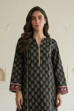 Printed Lawn 2 Piece Shirt Trouser in Black WUS26X20864