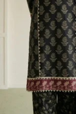 Printed Lawn 2 Piece Shirt Trouser in Black WUS26X20864