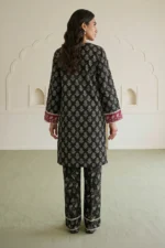 Printed Lawn 2 Piece Shirt Trouser in Black WUS26X20864