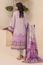 Printed Lawn 3 Piece in Light Grey Color