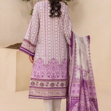 Printed Lawn 3 Piece in Light Grey Color