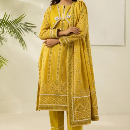 Printed Lawn 3 Piece in Yellow Color WUS26X30481