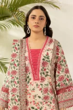 Printed Lawn 3 Piece in Beige Color WUS26X30489