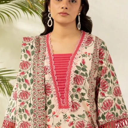 Printed Lawn 3 Piece in Beige Color WUS26X30489