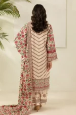 Printed Lawn 3 Piece in Beige Color WUS26X30489