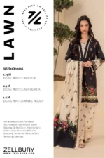 Printed Lawn 3 Piece in Black Color WUS26X30698