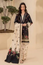 Printed Lawn 3 Piece in Black Color WUS26X30698