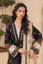Printed Lawn 3 Piece in Black Color WUS26X30698