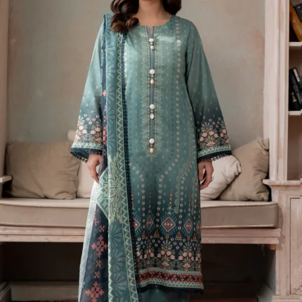 Printed Lawn 3 Pc In Grey Color WUS26X30752