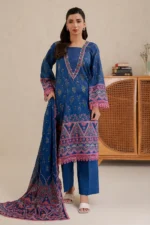 Printed Lawn 3 Piece in Blue Color WUS26X30756
