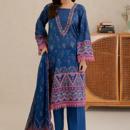 Printed Lawn 3 Piece in Blue Color WUS26X30756