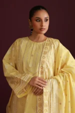 Paste Printed Lawn 3 Piece in Lemon Color WUS26X30772