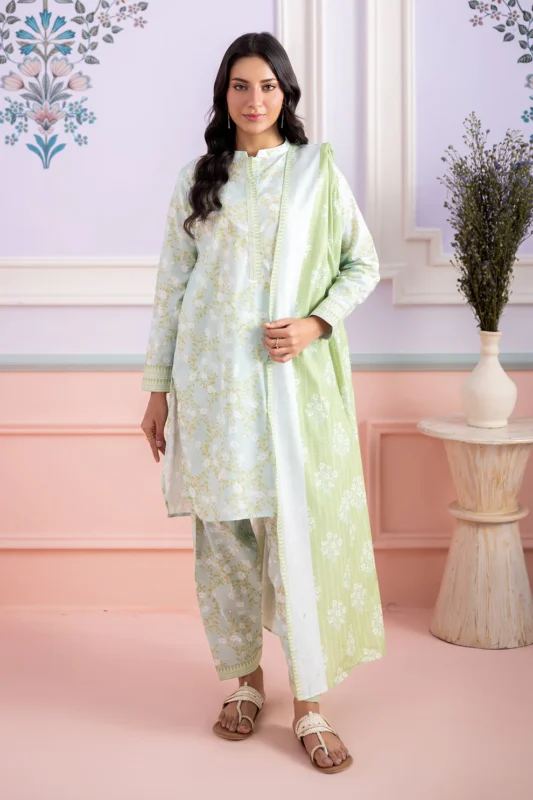 Printed Lawn 3 Piece in Mint Blue Color WUS26X30832