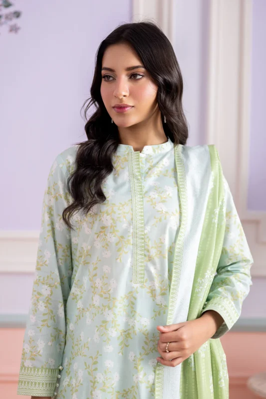 Printed Lawn 3 Piece in Mint Blue Color WUS26X30832