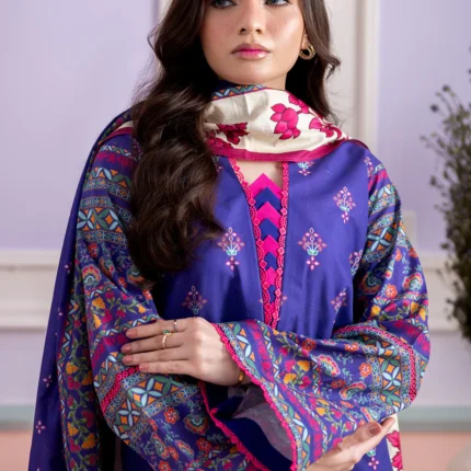 Printed Lawn 3 Piece in Blue Color WUS26X30874