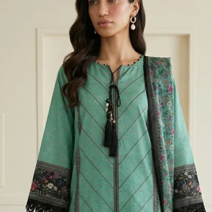Printed Lawn 3 Piece in Green Color WUS26X30877