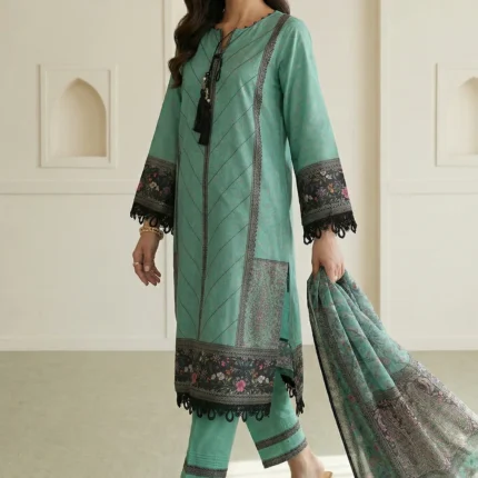 Printed Lawn 3 Piece in Green Color WUS26X30877