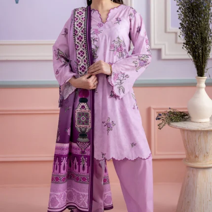 Printed Lawn 3 Piece in Lilac Color WUS26X30887
