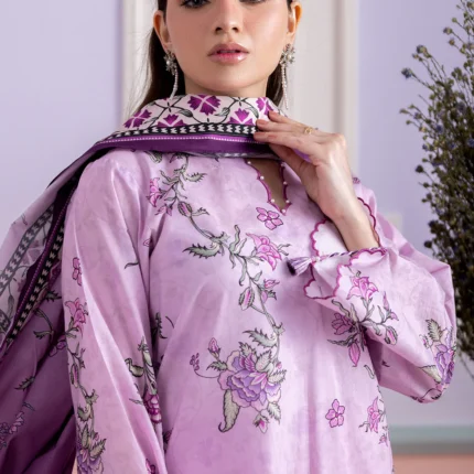 Printed Lawn 3 Piece in Lilac Color WUS26X30887