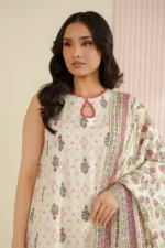 Printed Lawn 3 Piece in Off White Color WUS26X30945