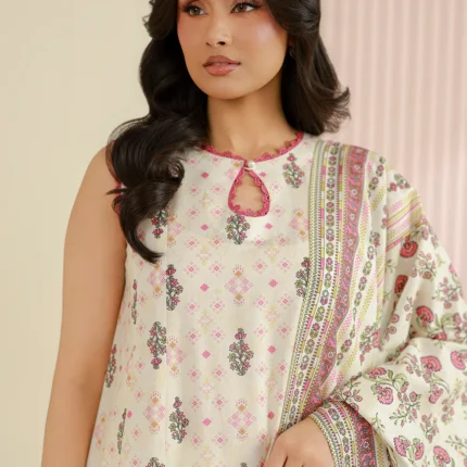 Printed Lawn 3 Piece in Off White Color WUS26X30945