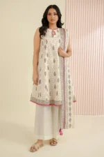 Printed Lawn 3 Piece in Off White Color WUS26X30945