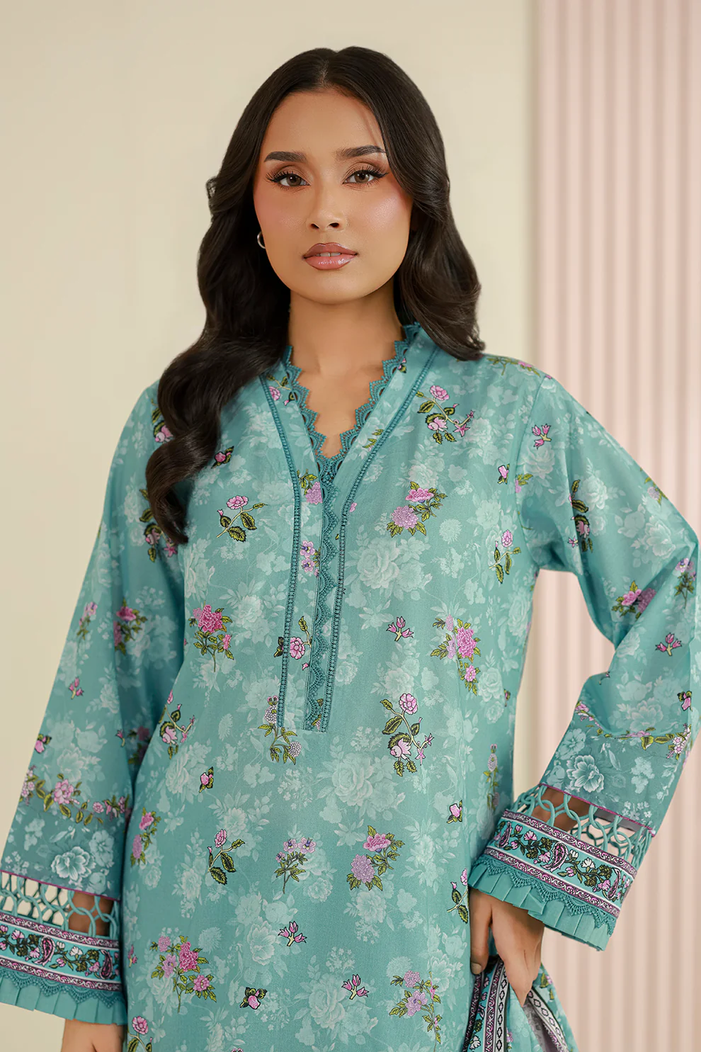 WUS26X30951_8 Printed Lawn 3 Piece in Blue Color WUS26X30951