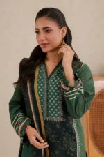 Printed Lawn 3 Piece in Green Color WUS26X31019