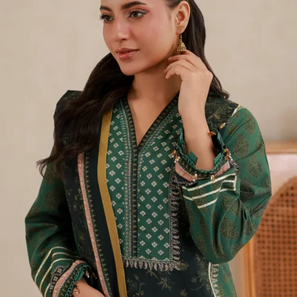 Printed Lawn 3 Piece in Green Color WUS26X31019