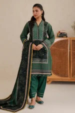 Printed Lawn 3 Piece in Green Color WUS26X31019