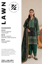 Printed Lawn 3 Piece in Green Color WUS26X31019