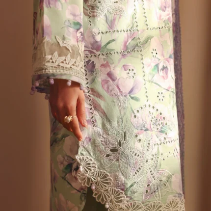 Ayeza Khan Embroidered Lawn 3 Piece in Light Green Color Andaaz