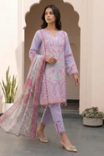 Signature Embroidered Lawn 3 Piece in Lilac Color WUS25E30614
