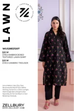 Embroidered Lawn 2 Piece in Black Color WUS26E21207