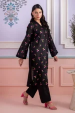Embroidered Lawn 2 Piece in Black Color WUS26E21207